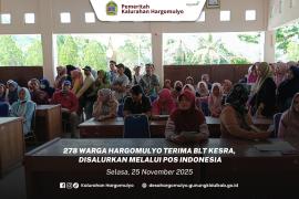 278 WARGA HARGOMULYO  TERIMA BLT KESRA,  DISALURKAN MELALUI POS INDONESIA