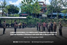 LURAH HARGOMULYO PIMPIN APEL PERINGATAN HARI BELA NEGARA KE - 77