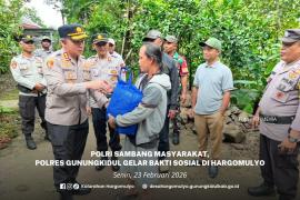 POLRI SAMBANG MASYARAKAT, POLRES GUNUNGKIDUL GELAR BAKTI SOSIAL DI HARGOMULYO