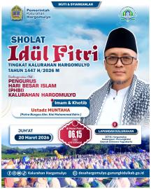PELAKSANAAN SHOLAT IDUL FITRI BAGI JAMAAH YANG MERAYAKAN IDUL FITRI HARI JUMAT 20 MARET 2026