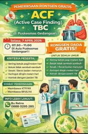 INFORMASI PEMERIKSAAN RONTGEN DADA GRATIS DI PUSKESMAS GEDANGSARI I