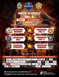 MATCH SCHEDULE DAY 3 TURNAMEN VOLI HARGOMULYO TAHUN 2026